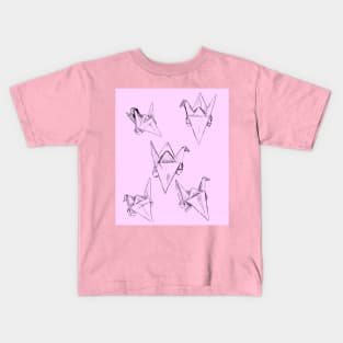 Pink Paper Cranes Kids T-Shirt